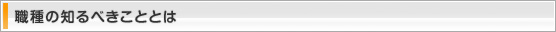 職種の知るべきこととは